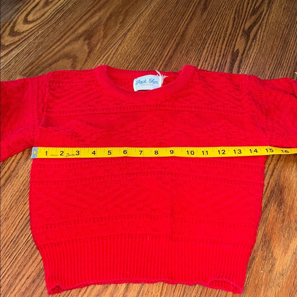 Vintage 90s Jack Tar Made In The USA Cable Knit Textured Kids Sweater Size 5/6 - Picture 5 of 6